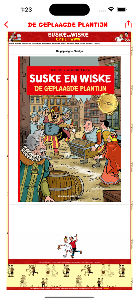 De aardige app - In-app view of a Suske en Wiske comic book cover in De aardige app.