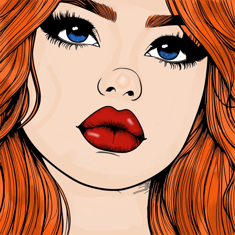 really realistic girl with lips