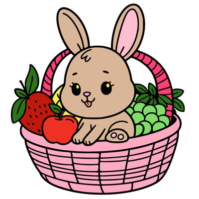 bunny in a fruit basket