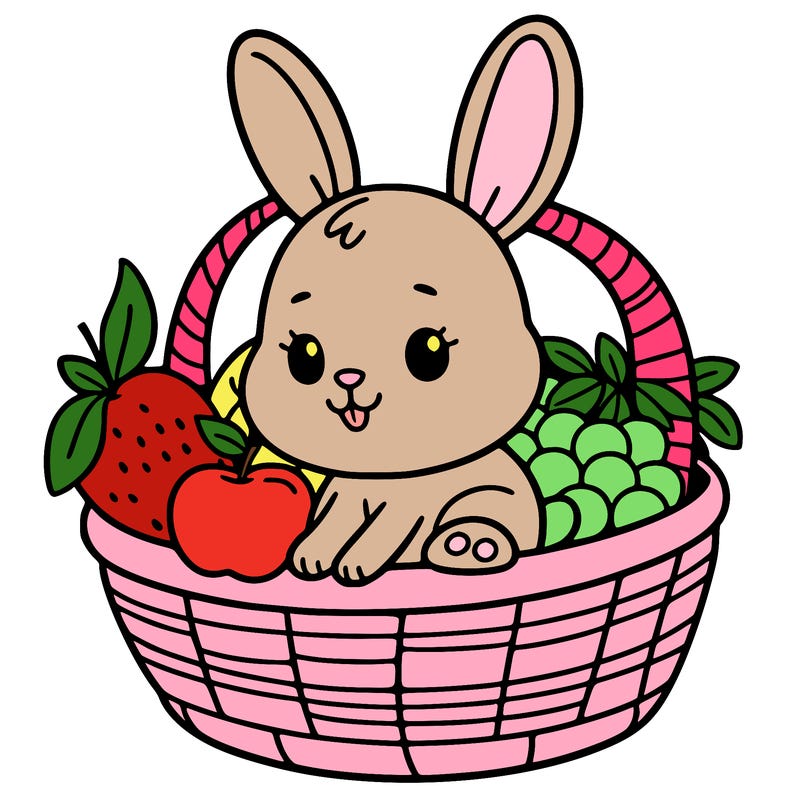 bunny in a fruit basket