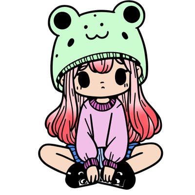 a girl wearing a frog hat and some frog socks