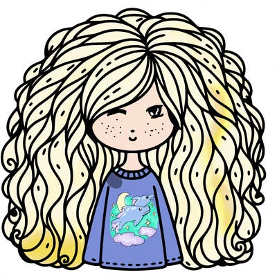 a girl with a lot of hair