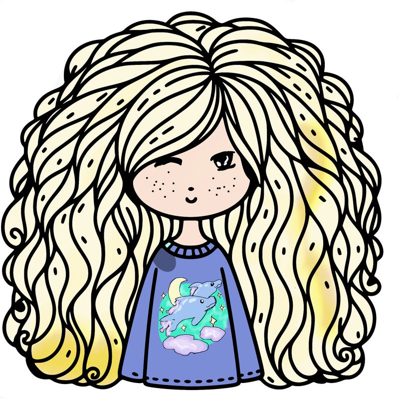 a girl with a lot of hair