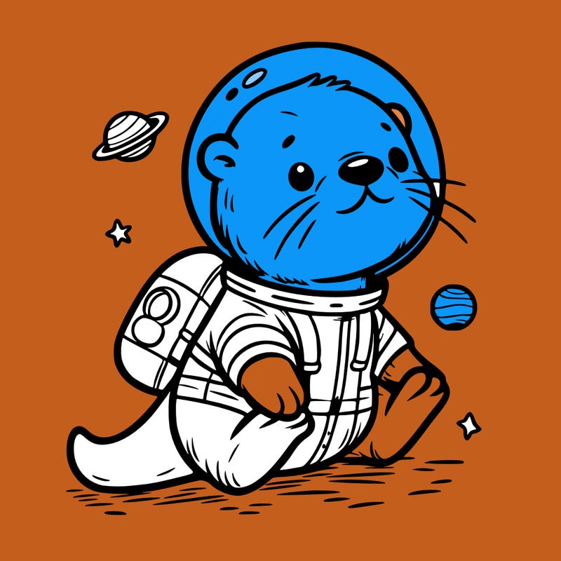 otter in a space suit