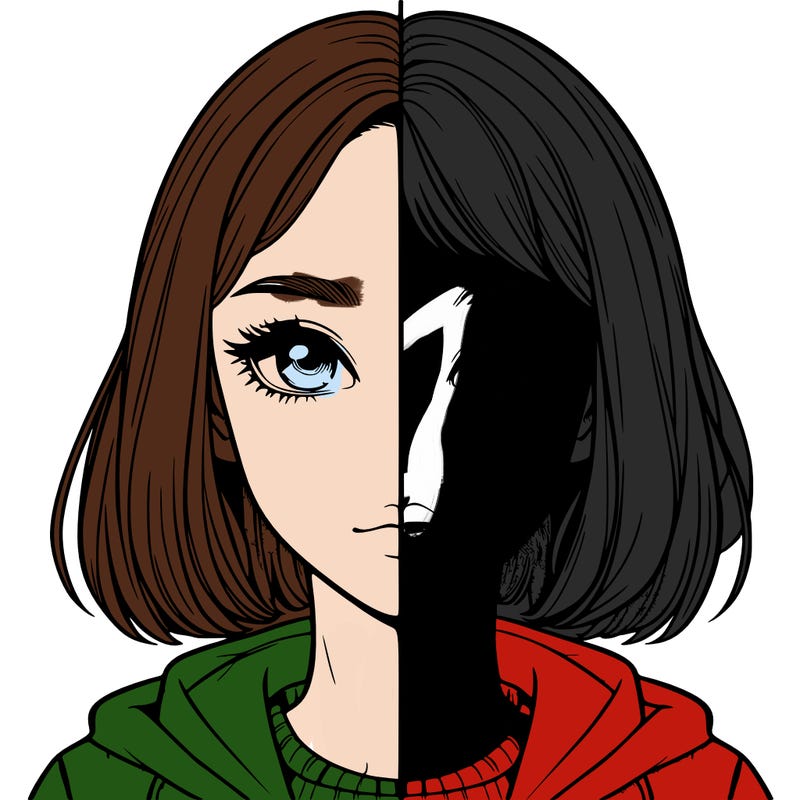 split realistic girl