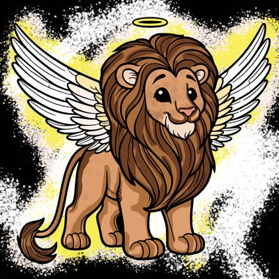 majestic lion with wings