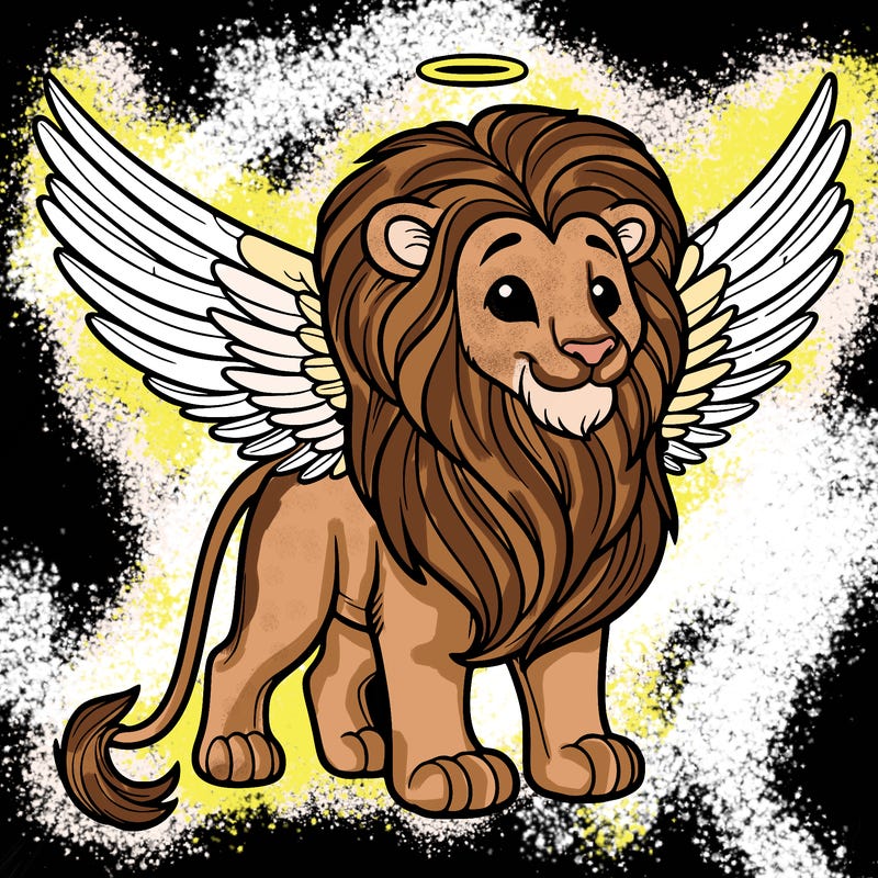 majestic lion with wings