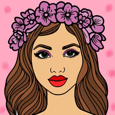 girl with flowers crown