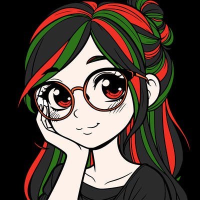 a beautiful girl with glasses