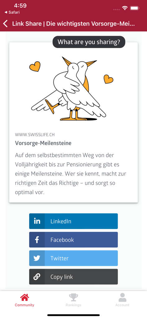 Brandvocate app interface for sharing company content on LinkedIn Facebook and Twitter