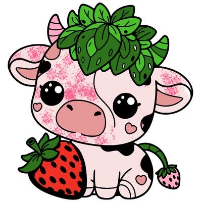 cute strawberry cow
