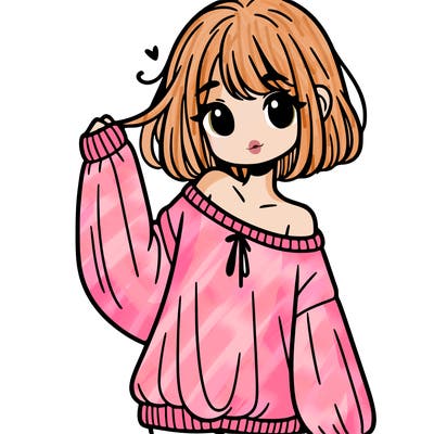 girl in baggy sweater hanging off her shoulder