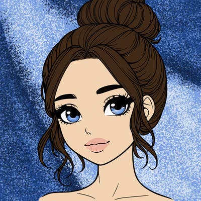 realistic pretty girl with hair in bun