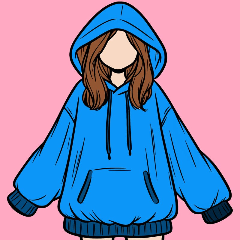girl in oversized hoodie