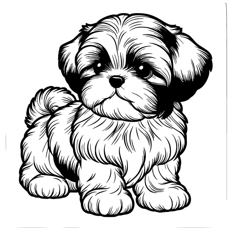 realistic shih tzu puppy