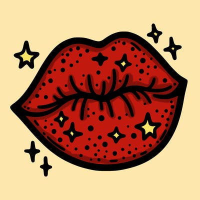 glittery lip