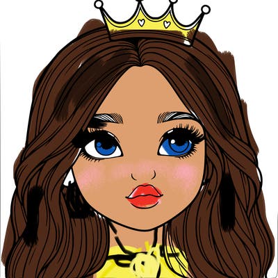 a realistic girl with a crown on