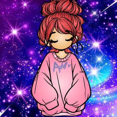 girl with baggy sweatshirt and messy bun