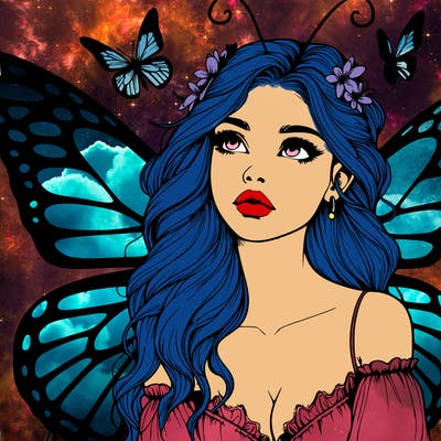 butterfly fairy realistic girl