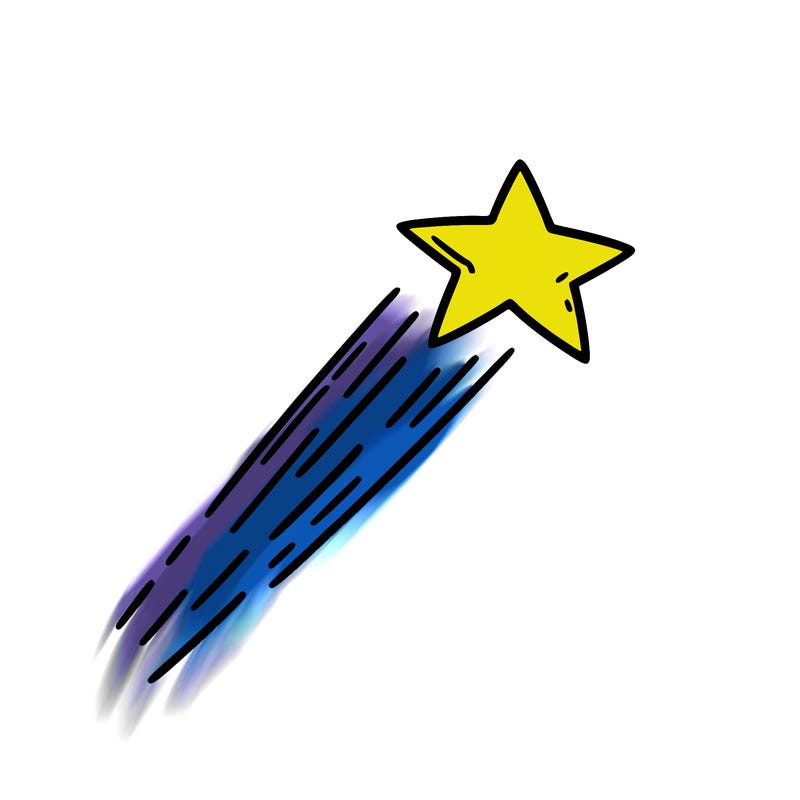a shooting star in the sky