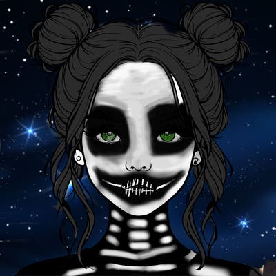 realistic girl with two buns in hair and lips