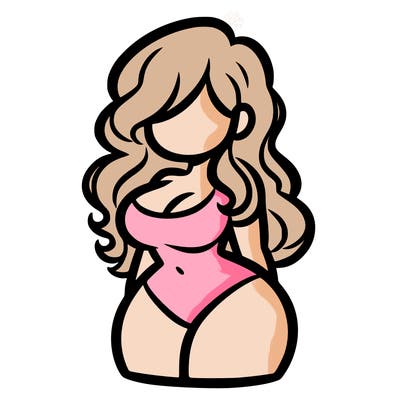 curvy woman with hair