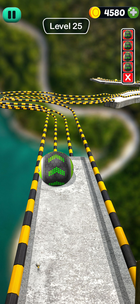 Going Balls - Rolling Sky Game - Going Balls Rolling Sky Game, jugabilidad que muestra una bola con patrones en una pista estrecha de gran altitud