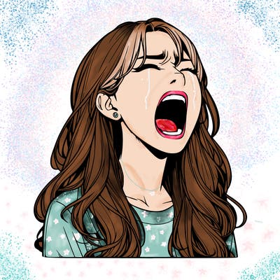 screaming realistic, girl