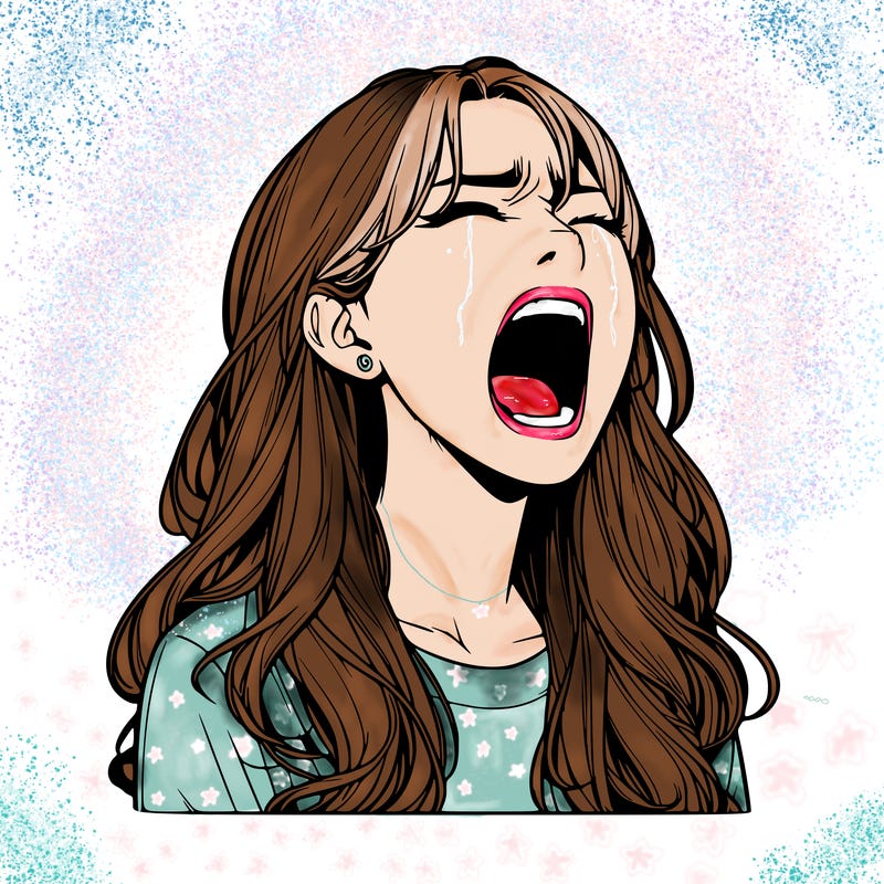 screaming realistic, girl