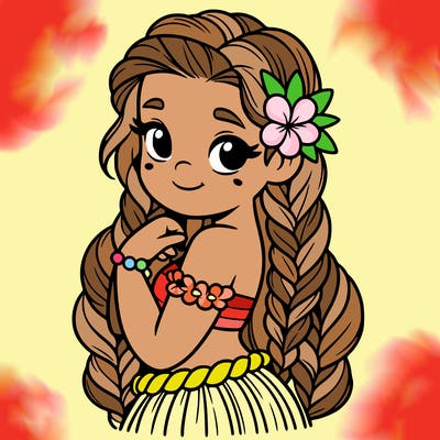 hawaiian girl with braids
