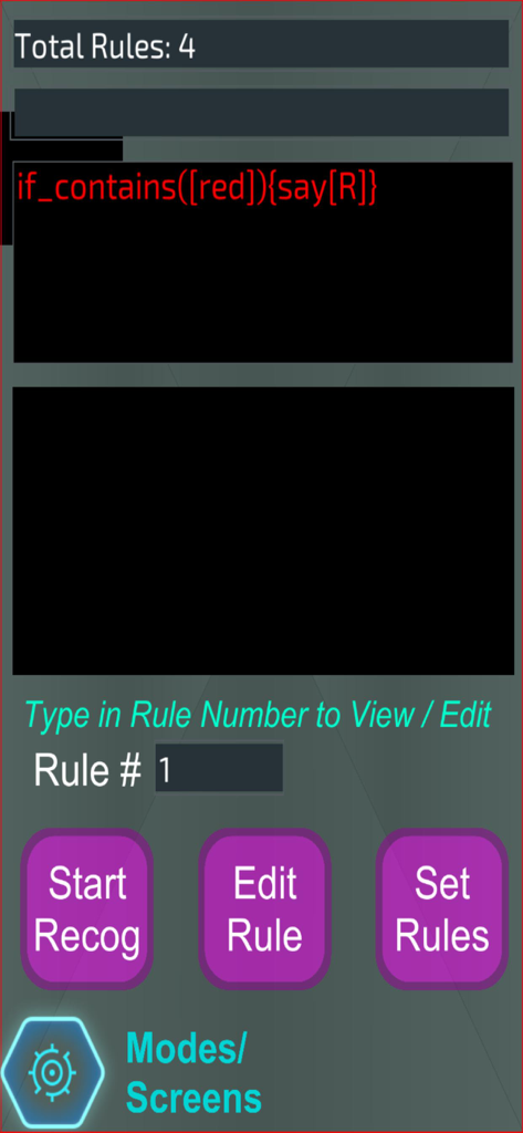 Interface for configuring custom voice command rules in the Arduino Bluetooth Pro app
