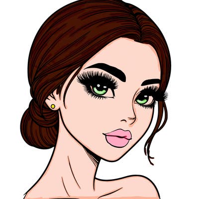 realistic girl with lashes