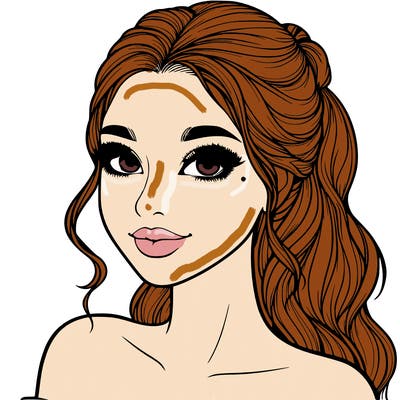 realistic girl with makeup pretty and freckles