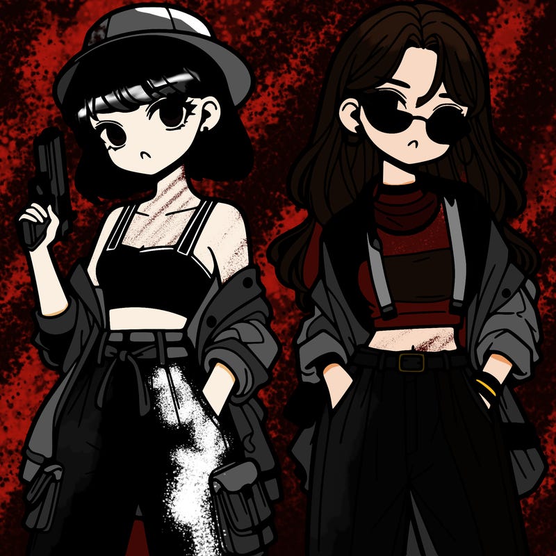 stylish girls with a gun