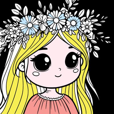 girl with flowers crown