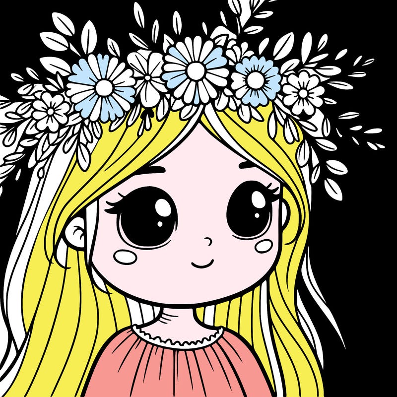 girl with flowers crown