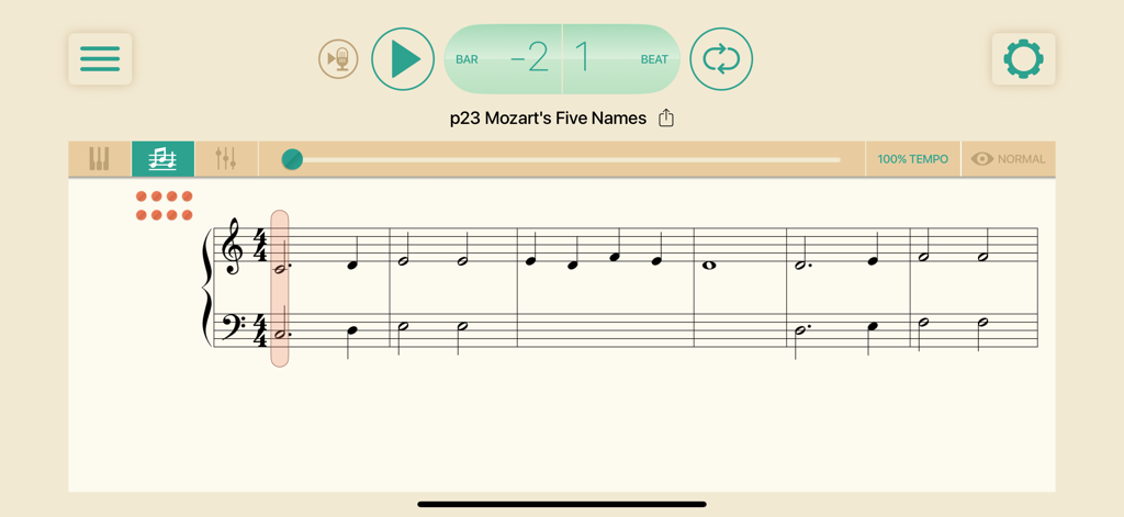 Piano Adventures® Player - Digital sheet music with practice controls in the Piano Adventures Player app
