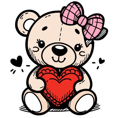 teddy bear hugging a heart