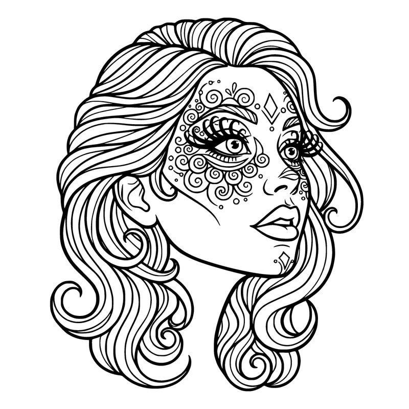 girls face with lots of makeup