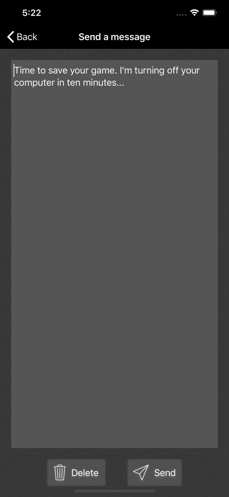 Off Remote Pro - Interfaz para enviar mensajes remotos a un ordenador a través de Off Remote Pro