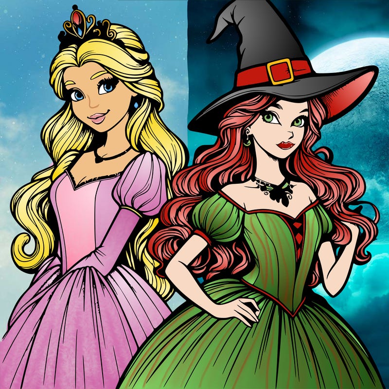 a realistic princess and a witch
