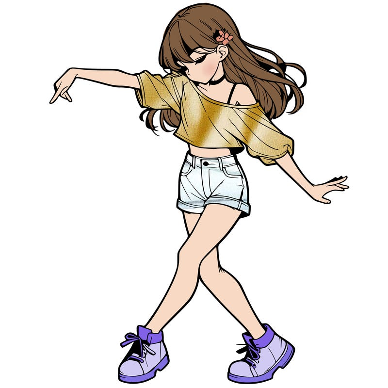 realistic girl danceing