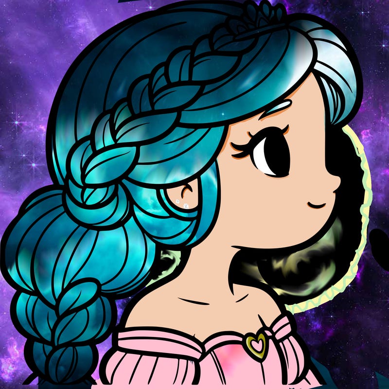 a princess with hair braided to the side