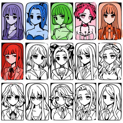 girls that look diffrent anime