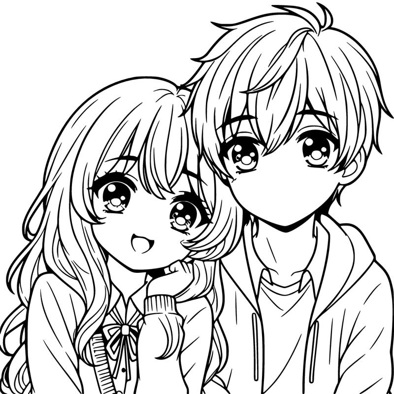 cute anime couple together