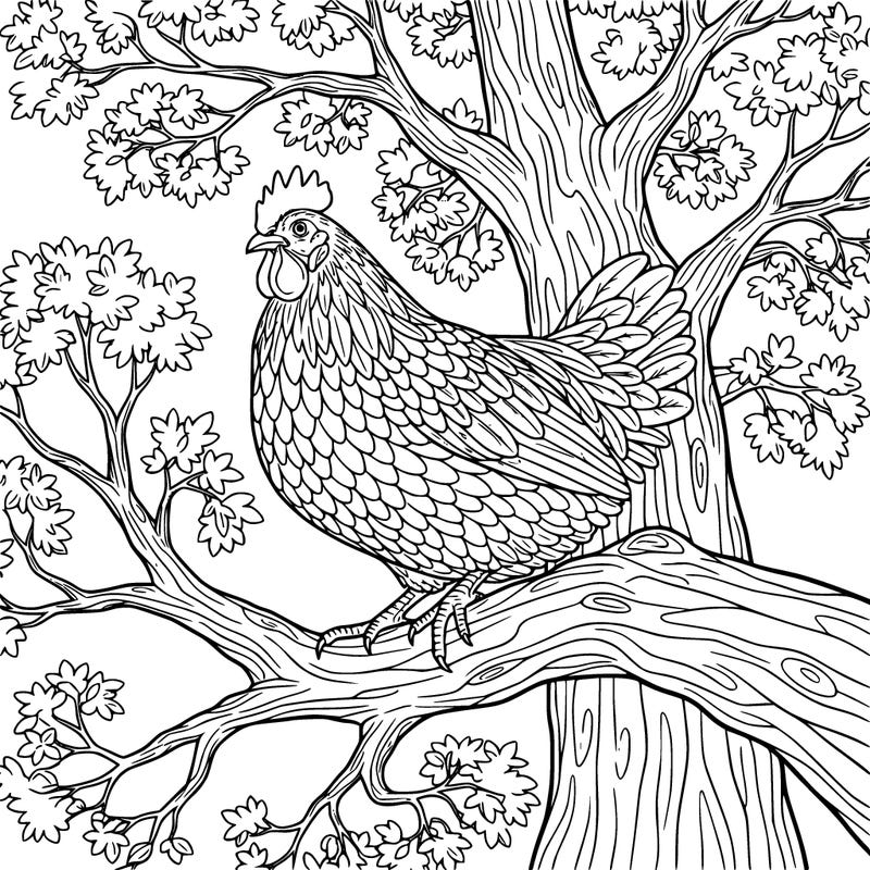 chicken on tree