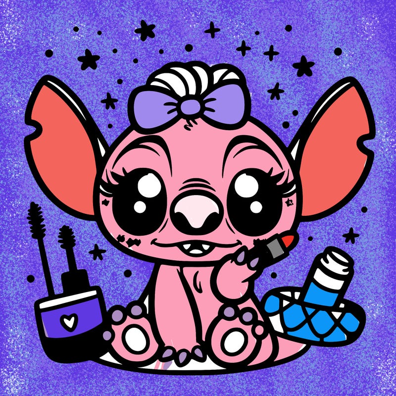 prepa stitch with make up and nails