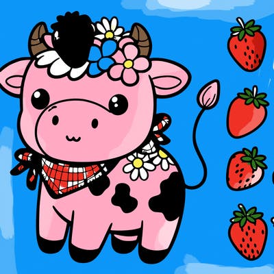 cute strawberry cow