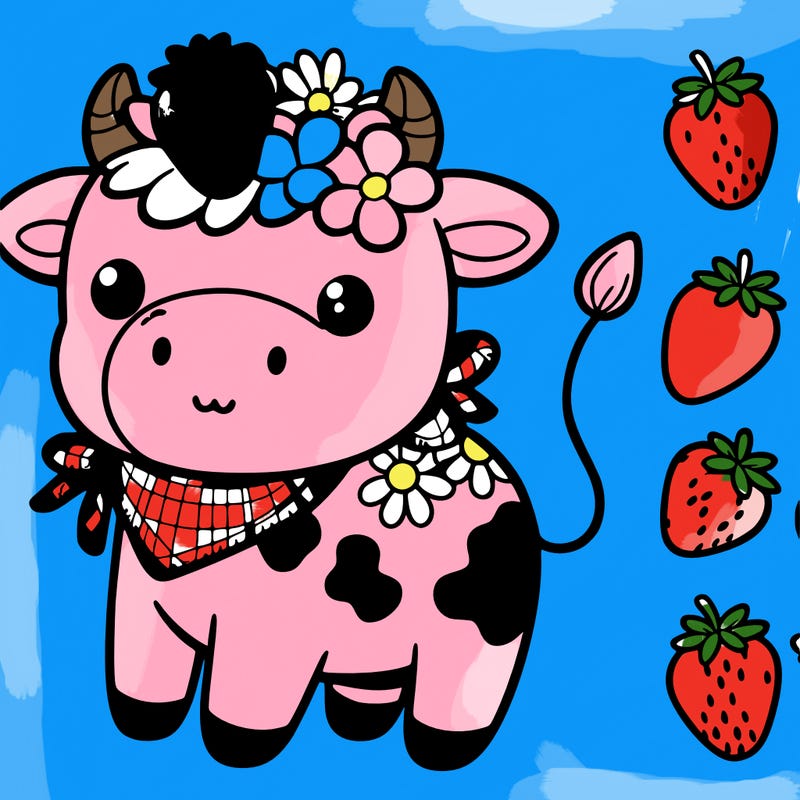 cute strawberry cow