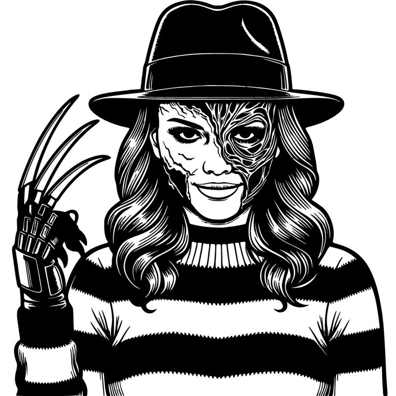 realistic  freddy krueger female creepy